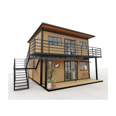 Gegalvaniseerd stalen buiging 180g Moderne houten huizen 4 slaapkamers Bilayer Prefab stalen uitbreidbare container huis ontwerp voor winkelcentrum