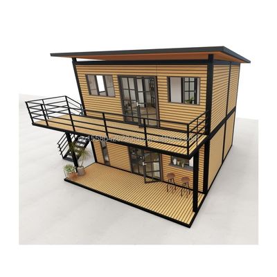 Gegalvaniseerd stalen buiging 180g Moderne houten huizen 4 slaapkamers Bilayer Prefab stalen uitbreidbare container huis ontwerp voor winkelcentrum