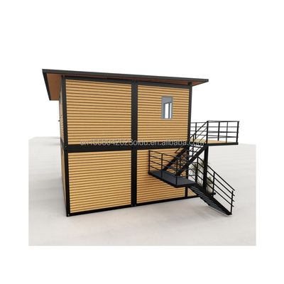 Gegalvaniseerd stalen buiging 180g Moderne houten huizen 4 slaapkamers Bilayer Prefab stalen uitbreidbare container huis ontwerp voor winkelcentrum