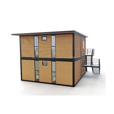 Gegalvaniseerd stalen buiging 180g Moderne houten huizen 4 slaapkamers Bilayer Prefab stalen uitbreidbare container huis ontwerp voor winkelcentrum
