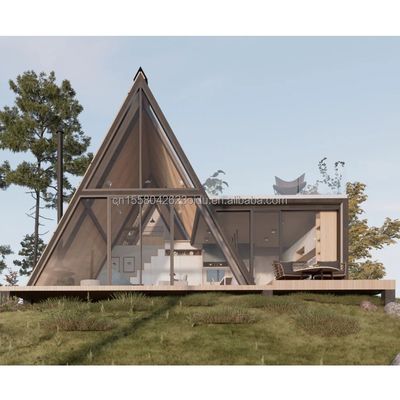 Persoonlijke kleur Luxe hotelkamer ontwerp driehoekige huiscontainer voor gezin of villa gemaakt van gegalvaniseerde stalen vierkantbuizen