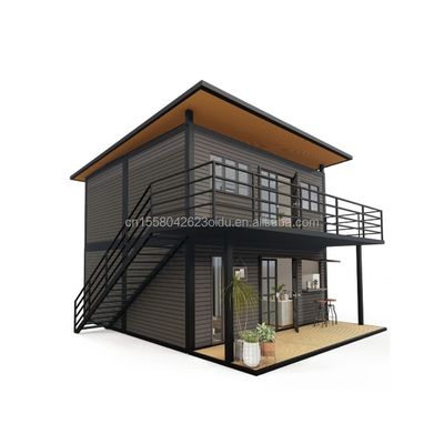 Hoofdstructuur Houten gegalvaniseerde stalen vierkantbuizen 4 slaapkamers Bilayer Prefab Uitbreidbaar Containerhuis Ontwerp voor winkelcentrum