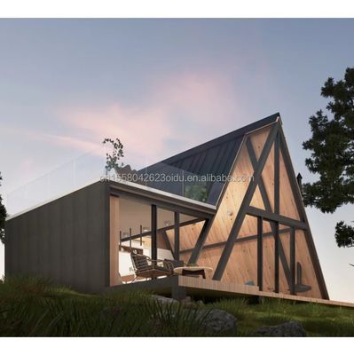 Persoonlijke kleur Luxe hotelkamer ontwerp driehoekige huiscontainer voor gezin of villa gemaakt van gegalvaniseerde stalen vierkantbuizen