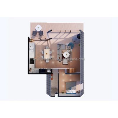 Persoonlijke kleur Luxe hotelkamer ontwerp driehoekige huiscontainer voor gezin of villa gemaakt van gegalvaniseerde stalen vierkantbuizen