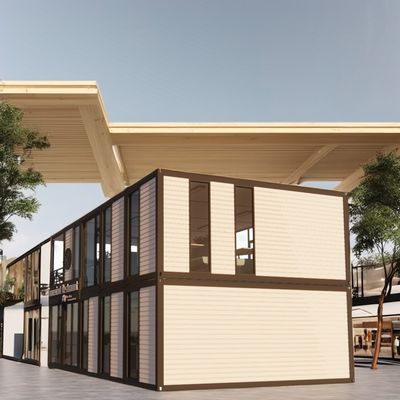 Gepersonaliseerde kleur Gemakkelijk te monteren Modulaire geprefabriceerde behuizing voor restaurant winkel winkelcentrum supermarkt Container Home Bar Design