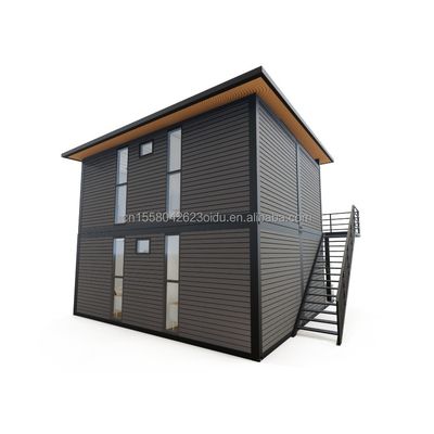 Hoofdstructuur Houten gegalvaniseerde stalen vierkantbuizen 4 slaapkamers Bilayer Prefab Uitbreidbaar Containerhuis Ontwerp voor winkelcentrum