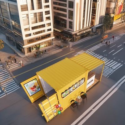Log Wall 10ft Expandable Steel Container Prefab Container Bar voor Outdoor Fast Food Gemodificeerde Shipping Container Huizen