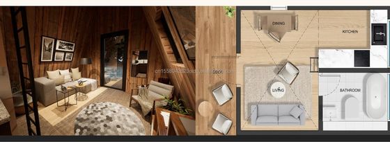 Gegalvaniseerd stalen buiging prefab huis Living Forest Hotelkamer voor modern buitenleven en gespecialiseerde container
