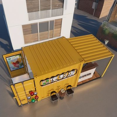 Log Wall 10ft Expandable Steel Container Prefab Container Bar voor Outdoor Fast Food Gemodificeerde Shipping Container Huizen