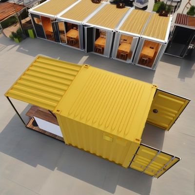 Log Wall 10ft Expandable Steel Container Prefab Container Bar voor Outdoor Fast Food Gemodificeerde Shipping Container Huizen