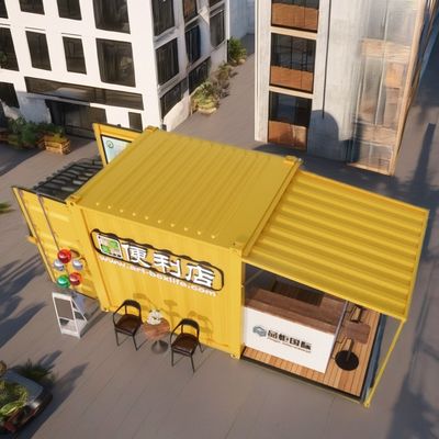 Log Wall 10ft Expandable Steel Container Prefab Container Bar voor Outdoor Fast Food Gemodificeerde Shipping Container Huizen
