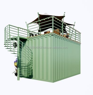 Draagbare 10ft 20ft geprefabriceerde staalstructuur Containerhuizen Mobiele barwinkel voor fastfood Muur 50mm Wave Sandwich Panel