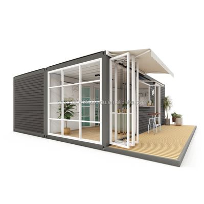 Stijl Twee slaapkamers Containerhuis met gegalvaniseerde stalen vierkantbuizen structuur en keuken woonkamer