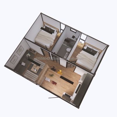 Aanpasbaar Afneembare Mobiele Huis EU Twee Slaapkamers Twee 20ft Prefab Container Huis voor gepersonaliseerd wonen