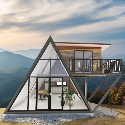 Draagbare kleine prefab huizen met stalen frame gegalvaniseerd stalen buiging 180g en 50/75/100mm wave sandwich paneel muren