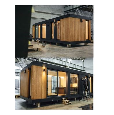 Aluminiumlegeringsvensters Modern driehoekig dak Prefab huis Plat dak Residentiële container Houten prefab huizen Buiten gemaakt van staal sandwichpaneel
