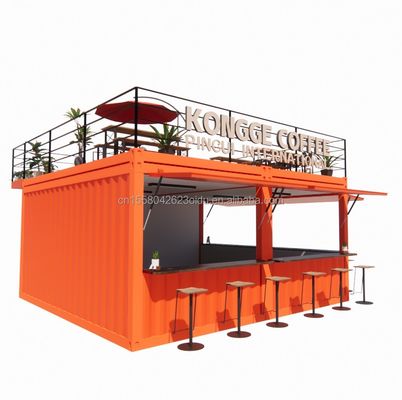 Modern ontwerp mobiele container bar voor stedelijke huizen volledig uitgerust prefab restaurant en koffiewinkel in aangepaste kleur