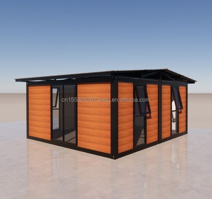20ft 40ft Winddicht Luxe Modulaire Steel vouwcontainers voor villa's Op maat gemaakte muur 50/75/100mm Wave Sandwich Panel