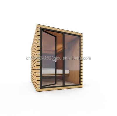 Luxe stijl Houten prefab log hut voor afneembare container Appartement Simpel prefab stalen huis