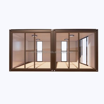 Moderne 2 slaapkamers prefab staal uitbreidbaar container huis voor winkelcentrum toepassing aangepast kleurontwerp