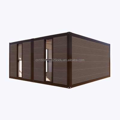 Moderne 2 slaapkamers prefab staal uitbreidbaar container huis voor winkelcentrum toepassing aangepast kleurontwerp