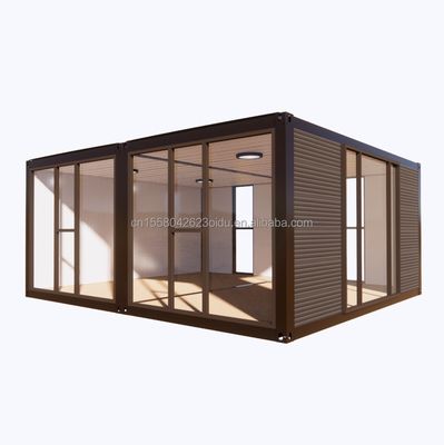 Moderne 2 slaapkamers prefab staal uitbreidbaar container huis voor winkelcentrum toepassing aangepast kleurontwerp