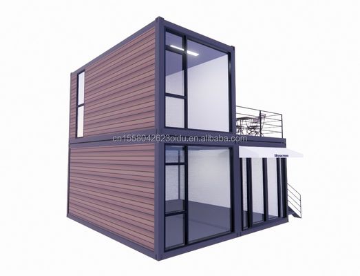 40ft 20ft Luxe slaapkamer Grote glazen studio Verhuisbaar Houten huis Muur 50/75/100mm Wave Sandwich Panel Customized Color Hotels
