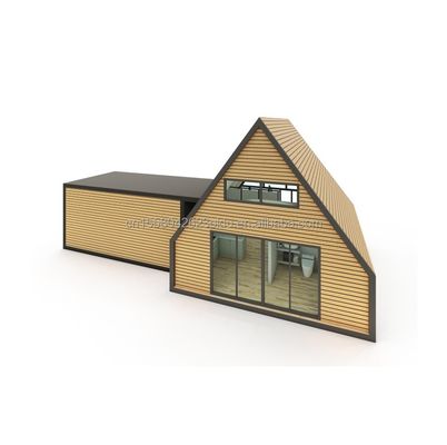 Moderne ontwerp broodje paneel Houten driehoek huis voor hotel strand zonnesalon vakantie met stijlvol container ontwerp