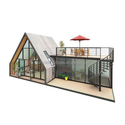 EU Modern Design Houten container Huis voor de vakantie van koppels of hotel Hoofdstructuur Gegalvaniseerde stalen vierkantbuizen