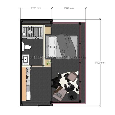 Wave Sandwich Panel 20ft Container Coffee House voor modern design in Eu Expansion Garden Hotel