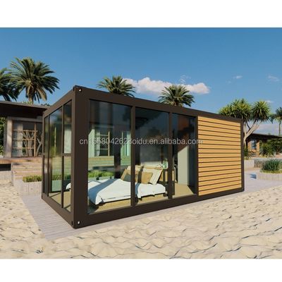 Gepersonaliseerde kleur Moderne luxe Kleine 20ft 40ft Prefab Houten Huis Mobiele Lichte Staal Container Prefabricated Home Appartement voor buiten
