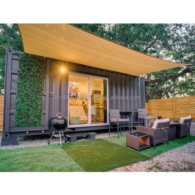 Gegalvaniseerde stalen vierkantbuisstructuur 20ft geprefabriceerd houten huis voor hotel en onafhankelijke tuin