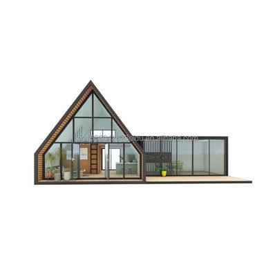 Moderne ontwerp driehoek gecombineerd plat pak staal en houten container huis uitbreidbaar voor buiten toepassingen 20ft of 40f