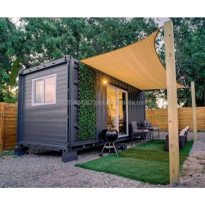 Gegalvaniseerde stalen vierkantbuisstructuur 20ft geprefabriceerd houten huis voor hotel en onafhankelijke tuin