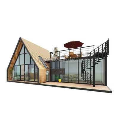 EU Moderne driehoekige houten stalen structuur Huis voor hotel of carport Hoofdstructuur van gegalvaniseerde stalen vierkantbuizen