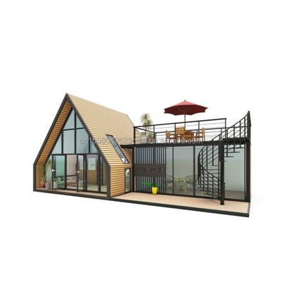 EU Moderne driehoekige houten stalen structuur Huis voor hotel of carport Hoofdstructuur van gegalvaniseerde stalen vierkantbuizen