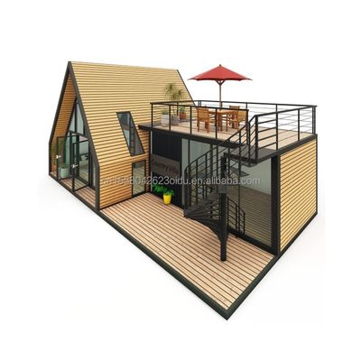 EU Moderne driehoekige houten stalen structuur Huis voor hotel of carport Hoofdstructuur van gegalvaniseerde stalen vierkantbuizen