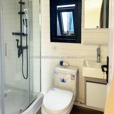 20ft licht staal hotel container huis met 50/75/100mm wave sandwich paneel muur