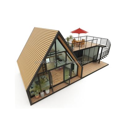 EU Moderne driehoekige houten stalen structuur Huis voor hotel of carport Hoofdstructuur van gegalvaniseerde stalen vierkantbuizen