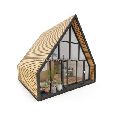 EU Modern Driehoek Staalstructuur Flat Pack Container House Ontwerp voor Houten Huis binnen 20ft of 40ft Mall Applicatie
