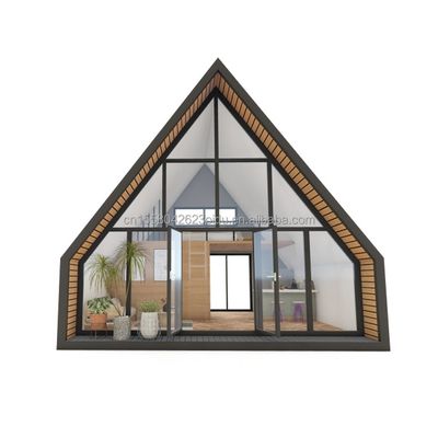 EU Modern Driehoek Staalstructuur Flat Pack Container House Ontwerp voor Houten Huis binnen 20ft of 40ft Mall Applicatie