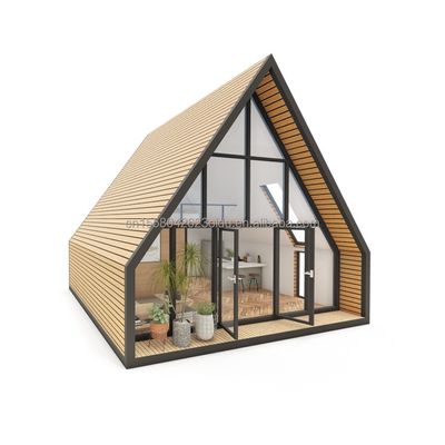 EU Modern Driehoek Staalstructuur Flat Pack Container House Ontwerp voor Houten Huis binnen 20ft of 40ft Mall Applicatie