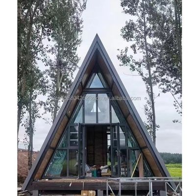 Gepersonaliseerde kleur staal frame modern luxe design geprefabriceerde houten tuin chalet kleine modulaire geprefabriceerde huizen villa voor winkel