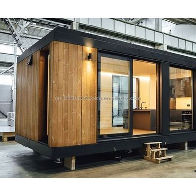 20ft Mobile Home Garden Studio Prefabricated Aanpasbaar Staal Containerhuis met Muur 50/75/100mm Wave Sandwich Panel