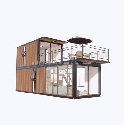 EU aangepast 40ft Container Beweging Moderne modulaire kantoor of supermarkt gegalvaniseerd stalen buigend 180g log staal frame