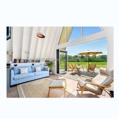 EU Driehoekige A-vormige staalstructuur Ruimte Modern klein huis Prefab Kit Luxe driehoekige A-ruimte Huis met houten huizen