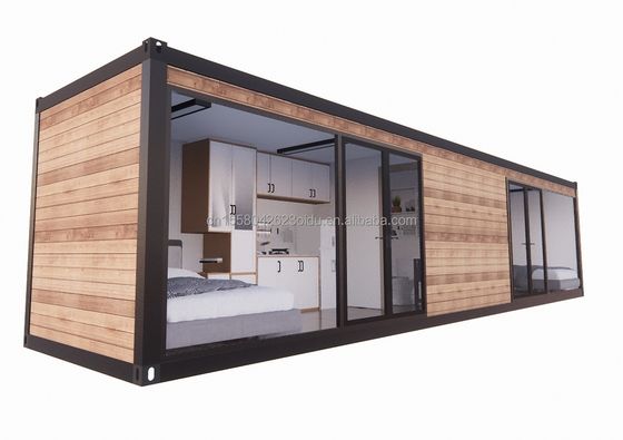 EU 40ft voorgefabriceerde woonkamer Containerruimte met aluminiumalloy ramen en gegalvaniseerde stalen vierkant buizen