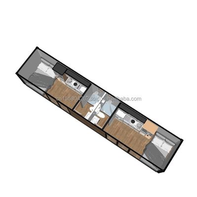 EU 40ft voorgefabriceerde woonkamer Containerruimte met aluminiumalloy ramen en gegalvaniseerde stalen vierkant buizen