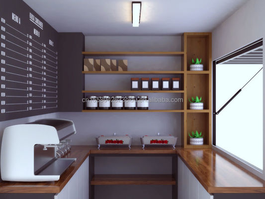 Modern 20 FT 40 FT Prefab Home Container Houten Prefab Outdoor Restaurant Koffiekast voor aangepaste kleur