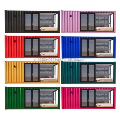 50/75/100mm Wave Sandwich Panel Houten badkamers en aluminiumlegeringen Vensters Stalen Houten structuur Vlak pak Containerhuis voor tuinhotels